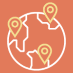 Icon International Weltkugel mit Standorte Pins